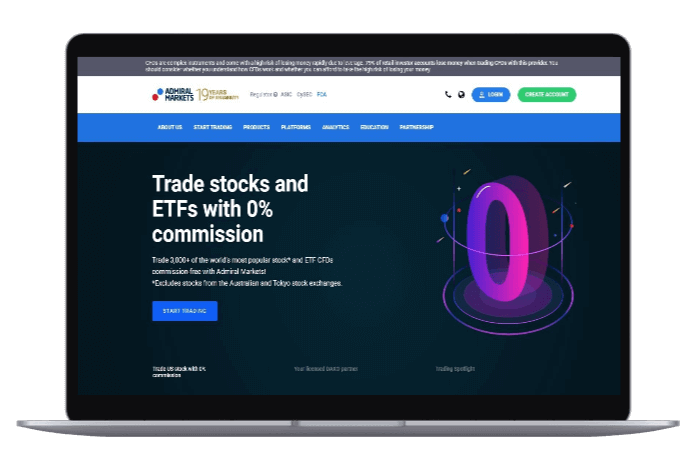 Mockup Admiral markets online broker