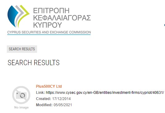 Darstellung der Plus500 Prüfung der Finanzbehörde von Zypern.